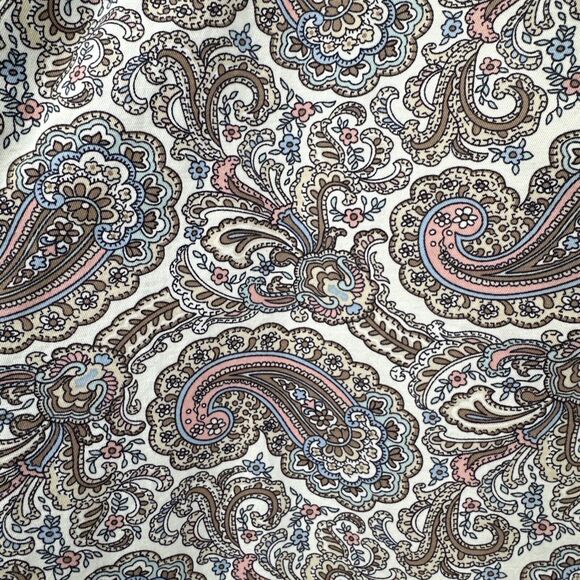 Talbots Pants Womens 12 The Perfect Crop Paisley Taupe Pink Blue + Pockets - Picture 7 of 9